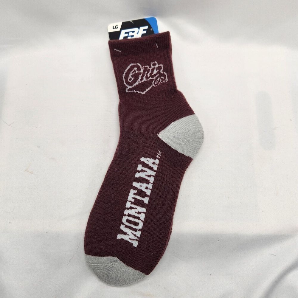 Montana Grizzlies Griz Men's Sz Large 10-13 Socks‎ MSU